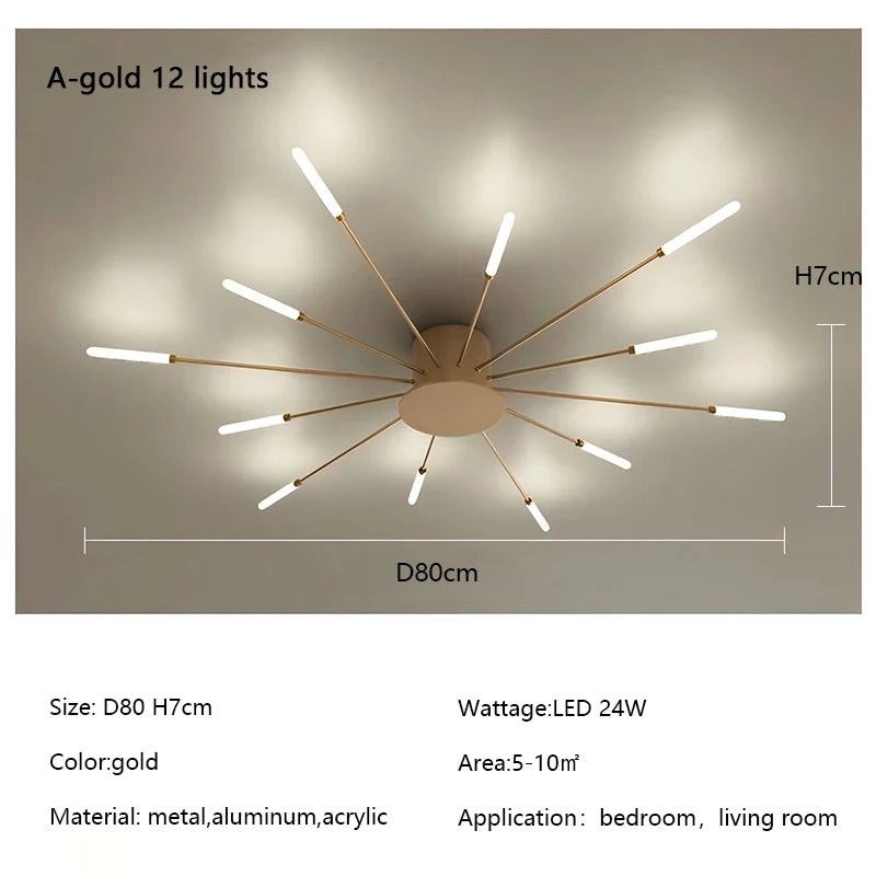 Modern Creativity Fireworks Led Ceiling Lights Living Dining Room Ceiling Chandeliers Lighting Bedroom Luster Lamps Luminaire
