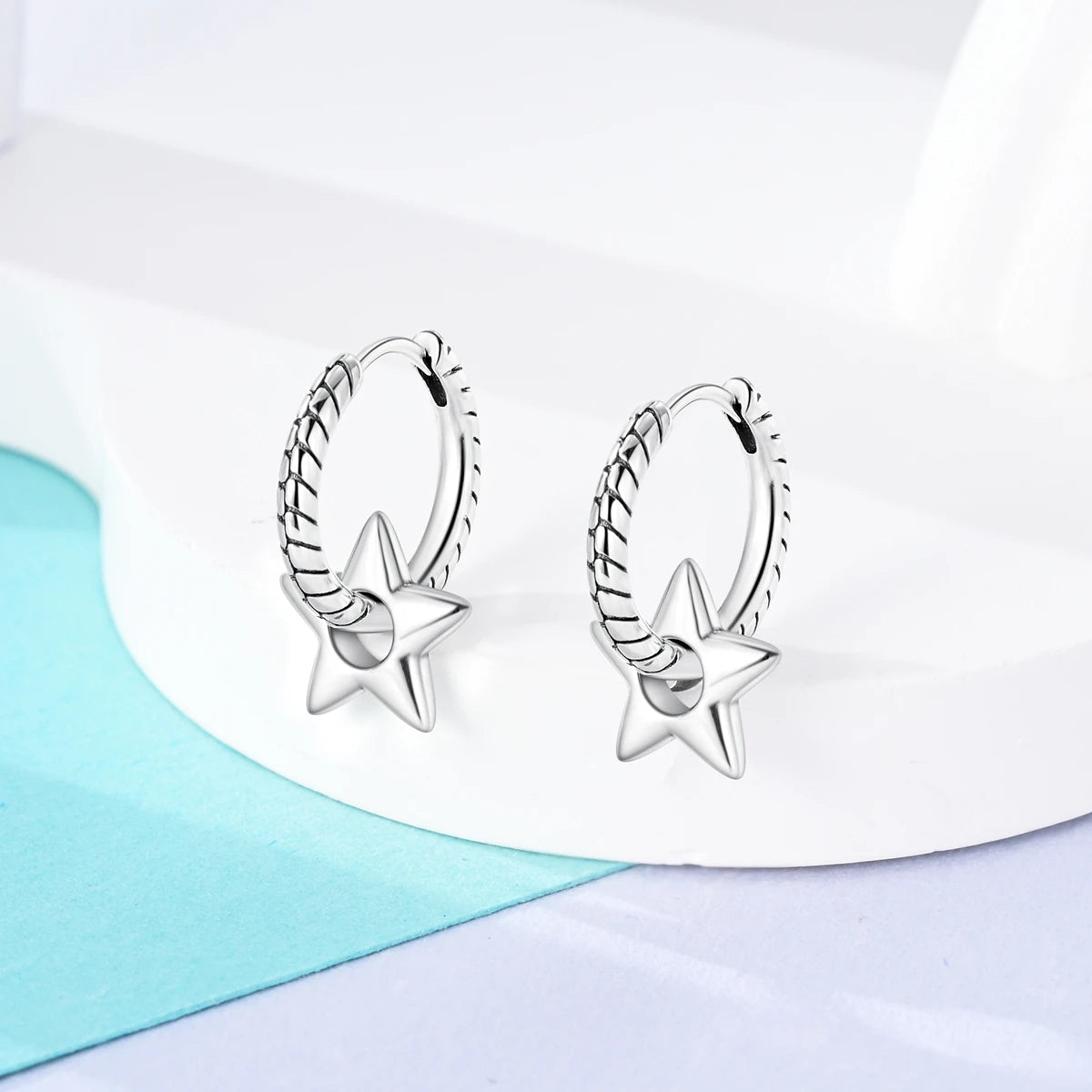 Original 925 Sterling Silver Women Hoop Earrings High Quality Shine Zircon U Shaped Classic Style Earring For Women Jewelry Gift - Clikcy