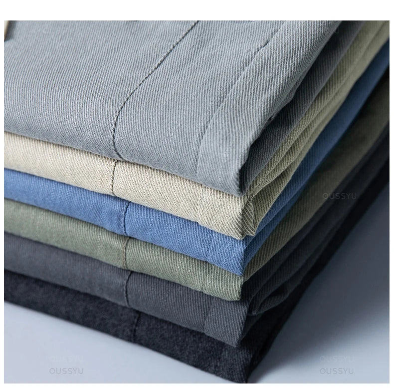 Autumn Cottom Men's Pants Fashion Classic Drawstring Elastic Waist Jogging Stretch Casual Grey Cargo Trousers Male 28-38 - Clikcy