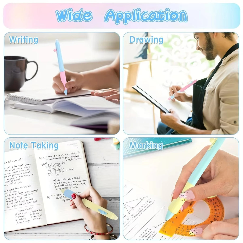 4Pcs/Box Retractable Erasable Gel Pens Fine Point 0.5 mm No Need for White Out, 4pack Black/Blue Ink for Completing Sudoku and C - Clikcy