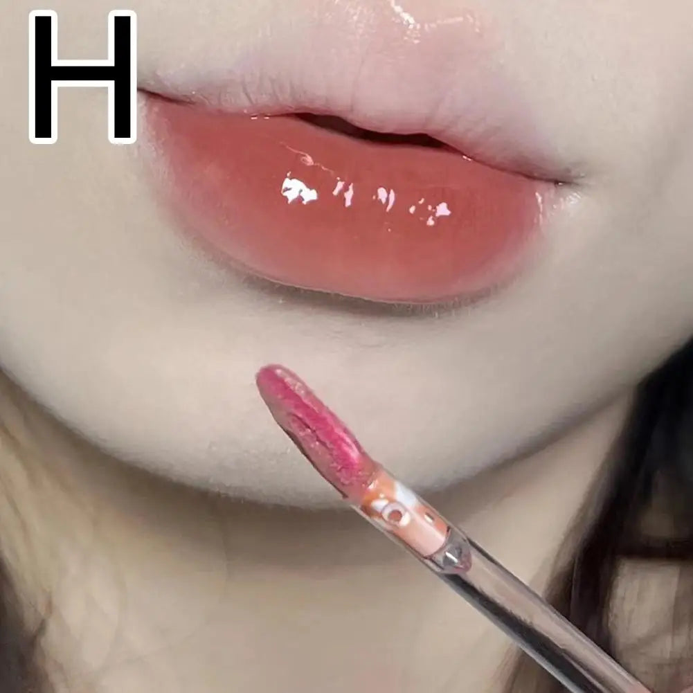 8 Colors Ice Tea Mirror Lip Glaze High Gloss Moisturizing Sexy Red Lip Tint Lipstick Hydrating Long Lasting Lip Gloss Lip Makeup - Clikcy