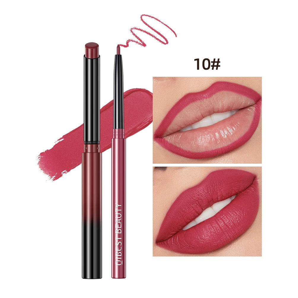 2023 New Matte Nude Lipstick Pen Long Lasting Lipliner Lip Pencil Waterproof Lip Liner Contour Sexy Red Lip Makeup Set For Women