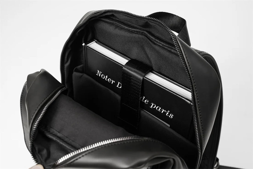 Retro Fashion Laptop Backpack Men Korean Style Flap Men's Backpacks High Quality PU Leather Travel Back Bag Student Schoolbags - Clikcy