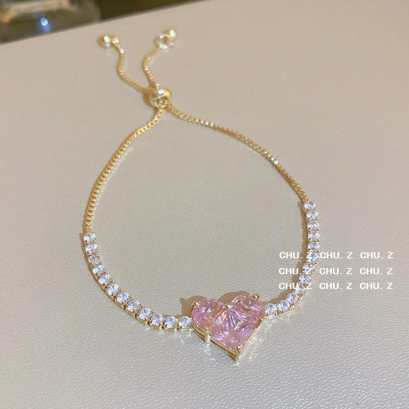 New Fully Inlaid Rhinestone Adjustable Gold Plated Shiny Women's Bracelet Fashion Droplet Shape Zircon Bracelet Jewelry Gift