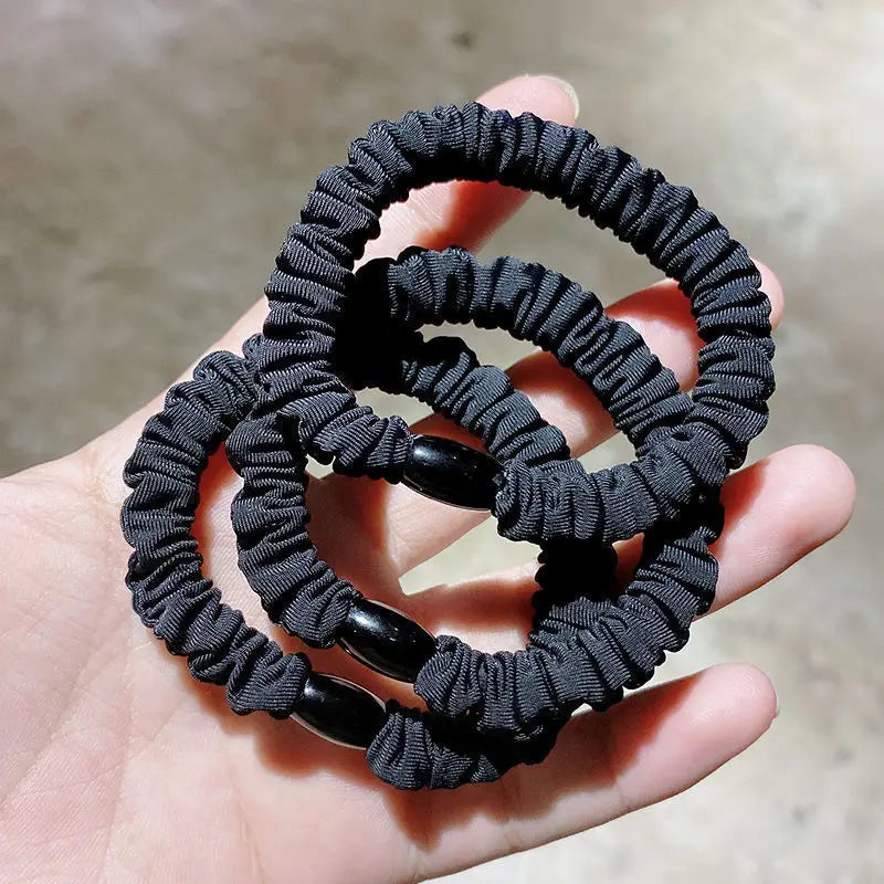 Korean Fashion High Elasticity Hair Ring for Girls Personality Thicken Ponytail Tie Hair Hair Rope Accessories Headband 3 Colos - Clikcy