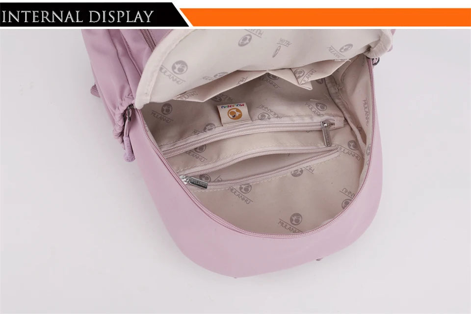 Waterproof Nylon Backpack Women Casual Simple Daypack Large Capacity Schoolbag for Girls Lightweight Back Pack Ladies Travel Bag - Clikcy