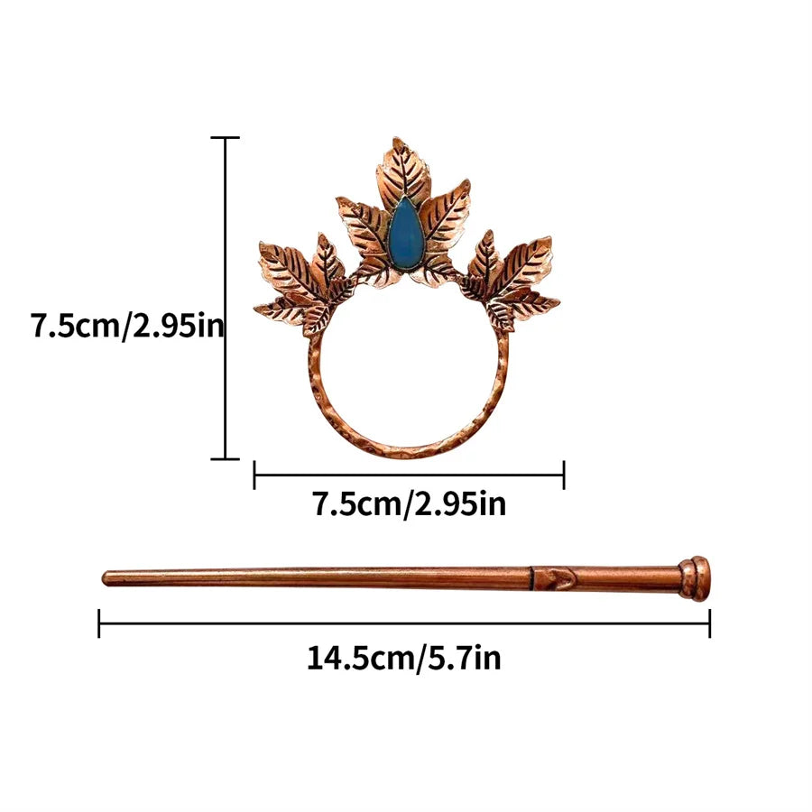 New Gothic Retro Cow Skull Skeleton Moonstone Hair Clips Hairpins for Women Fashion Deer Horn Hair Stick Hair Styling Tools - Clikcy