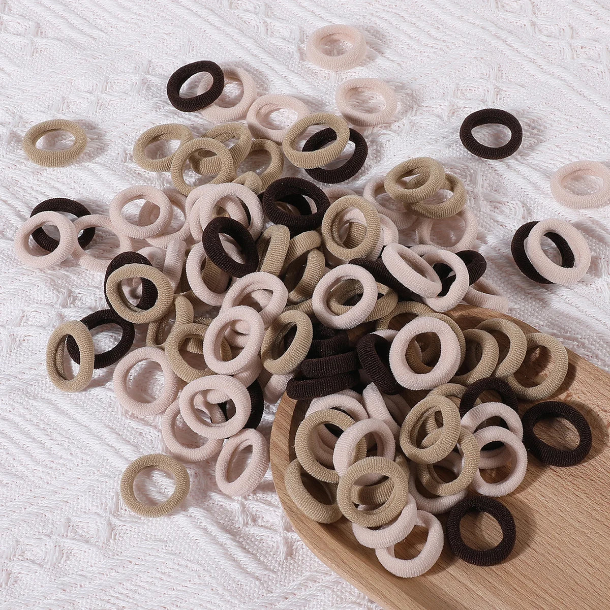 100PCS Colorful Basic Nylon Ealstic Hair Ties for Girls Children Ponytail Hold Scrunchie Rubber Band Kids Basic Hair Accessories - Clikcy