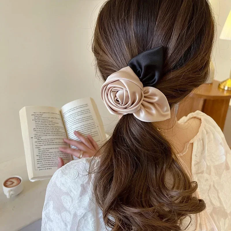 2024 Summer French Elegant Rose Hairpin Temperament Retro Hair Claw Women Hair Accessories High Ponytail Hair Clips - Clikcy