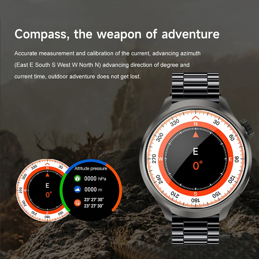 2025 New Smart Watch Men 1.85 Inch Compass 410 mAh Large Battery GPS Motion Track Bluetooth Call Health monitoring Smartwatches - Clikcy