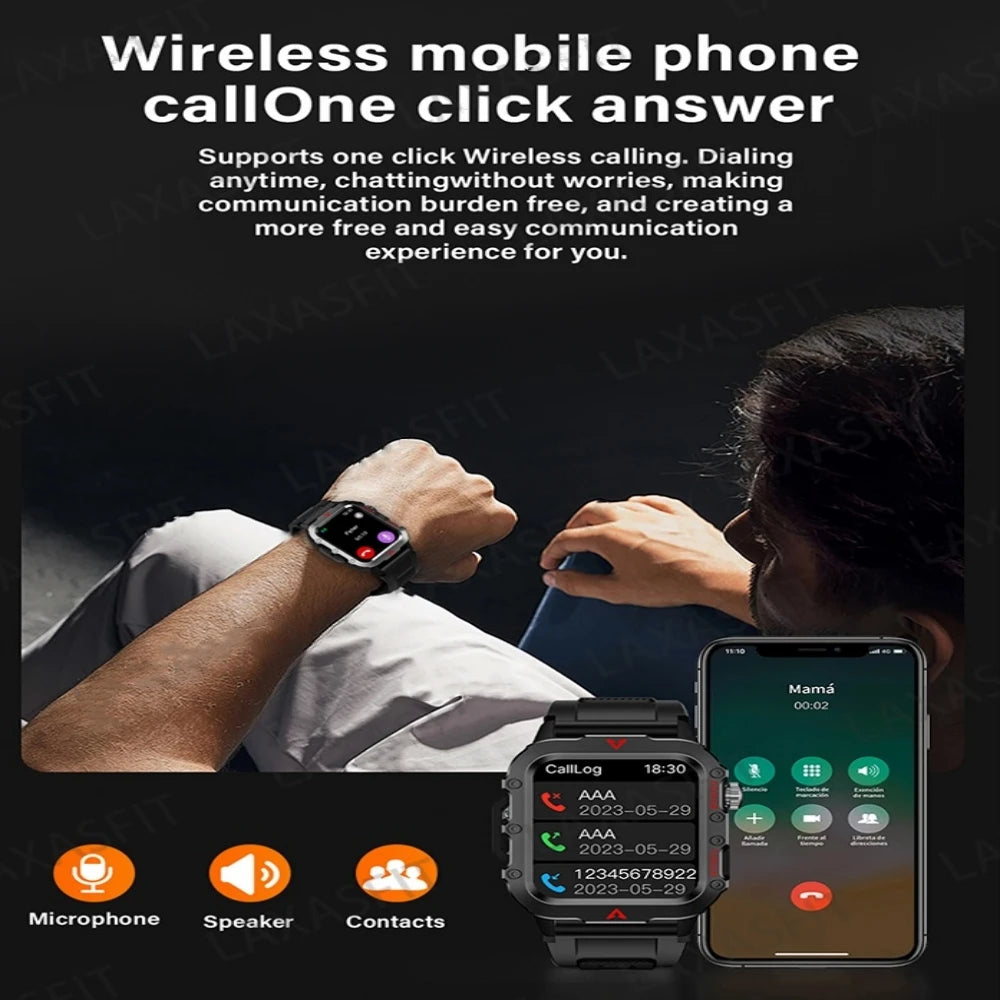 Outdoor Smartwatches For Huawei Xiaomi Connect Phone Men Flashlight Weather Distance Message Sport Tracker Bluetooth Smart Watch - Clikcy