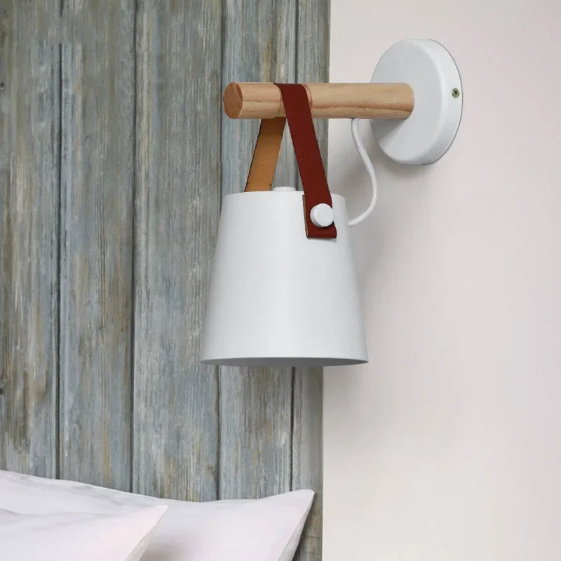 Aisilan LED Wall Lamps for Living Room/Bed Room/Corridor Wall Sconces Light E27 Bulb Nordic Wooden Wall Light - Clikcy
