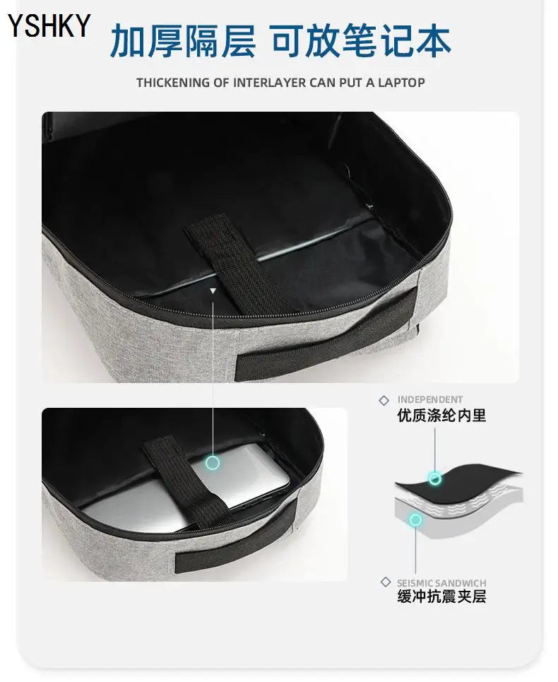 Women Fashion backpack soft leather multi-functional bag Polyester large capacity computer backpack - Clikcy