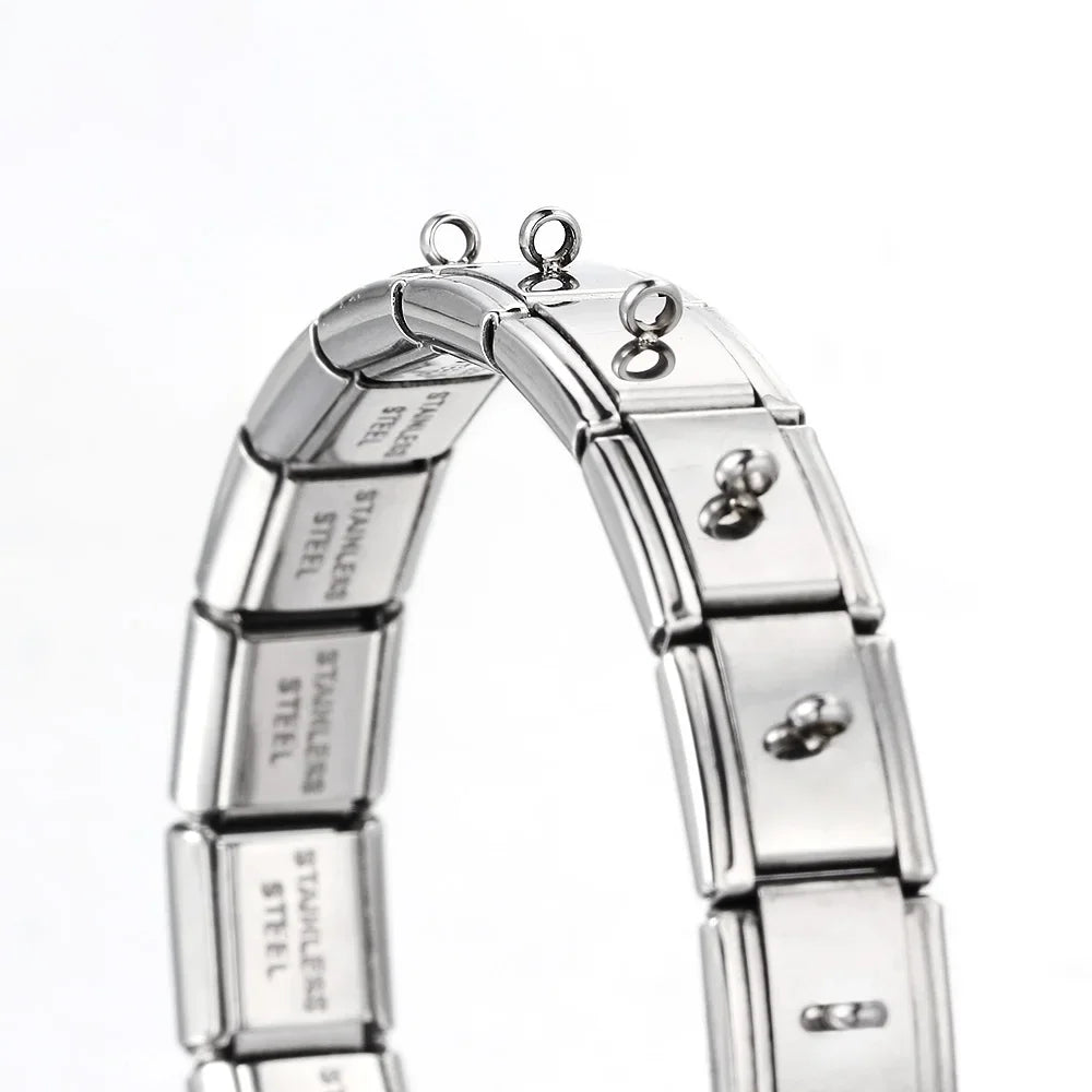 Simple DIY Making Beads Basic Multifunctional Hanging Italian Charm Link Fit 9mm Stainless Steel Bracelet hook Jewelry Wholesale - Clikcy