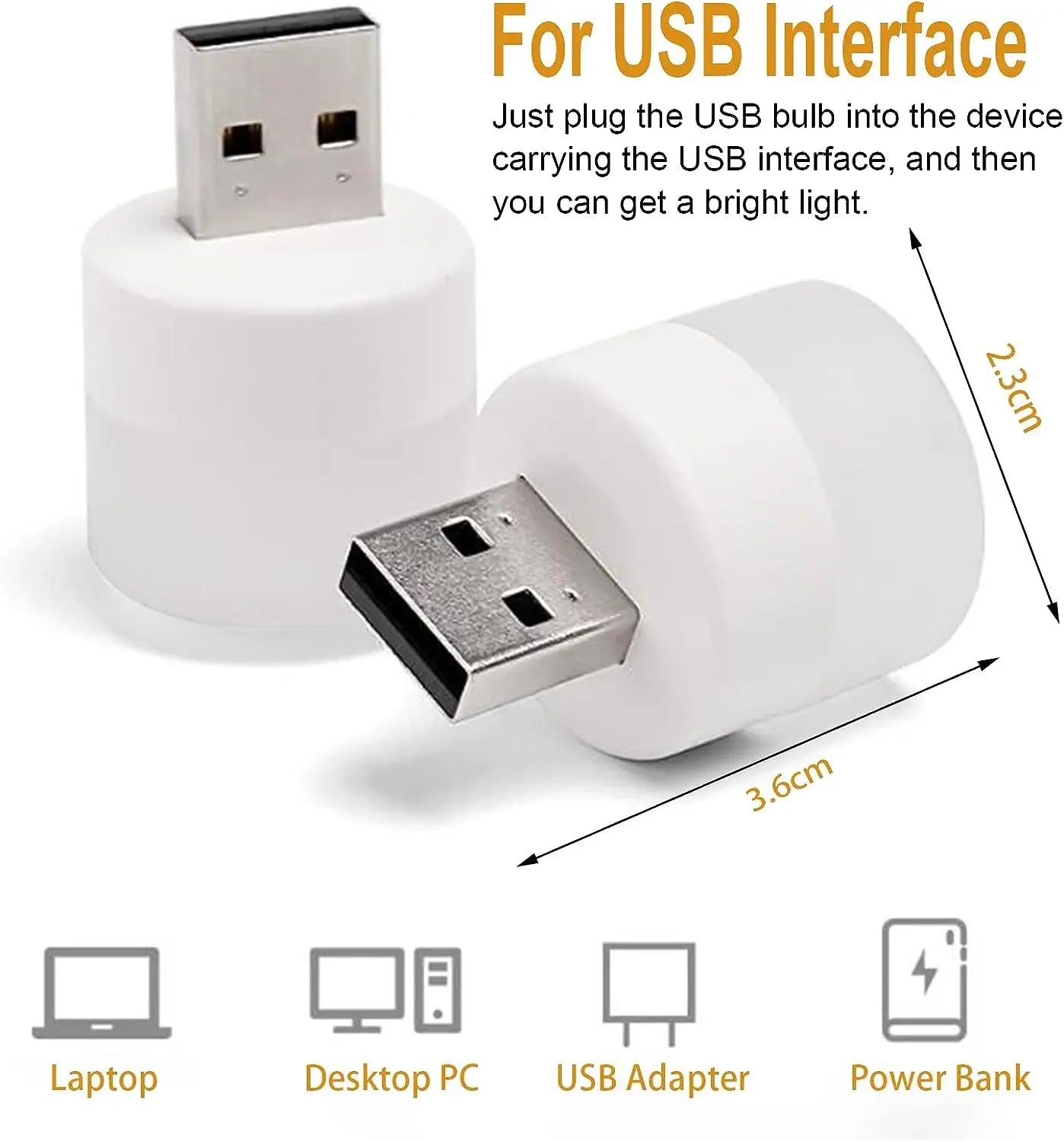50Pcs Mini USB Night Light Warm White Eye Protection Book Reading Light USB Plug Computer Mobile Power Charging LED Night Lamp - Clikcy