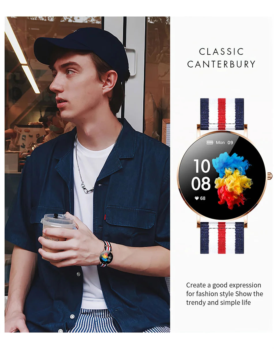 LIGE Ultra Thin Smart Watch Women AMOLED 360*360HD Screen Fashion Ladies Smartbracelet Call Reminder Men Waterproof Smartwatches - Clikcy