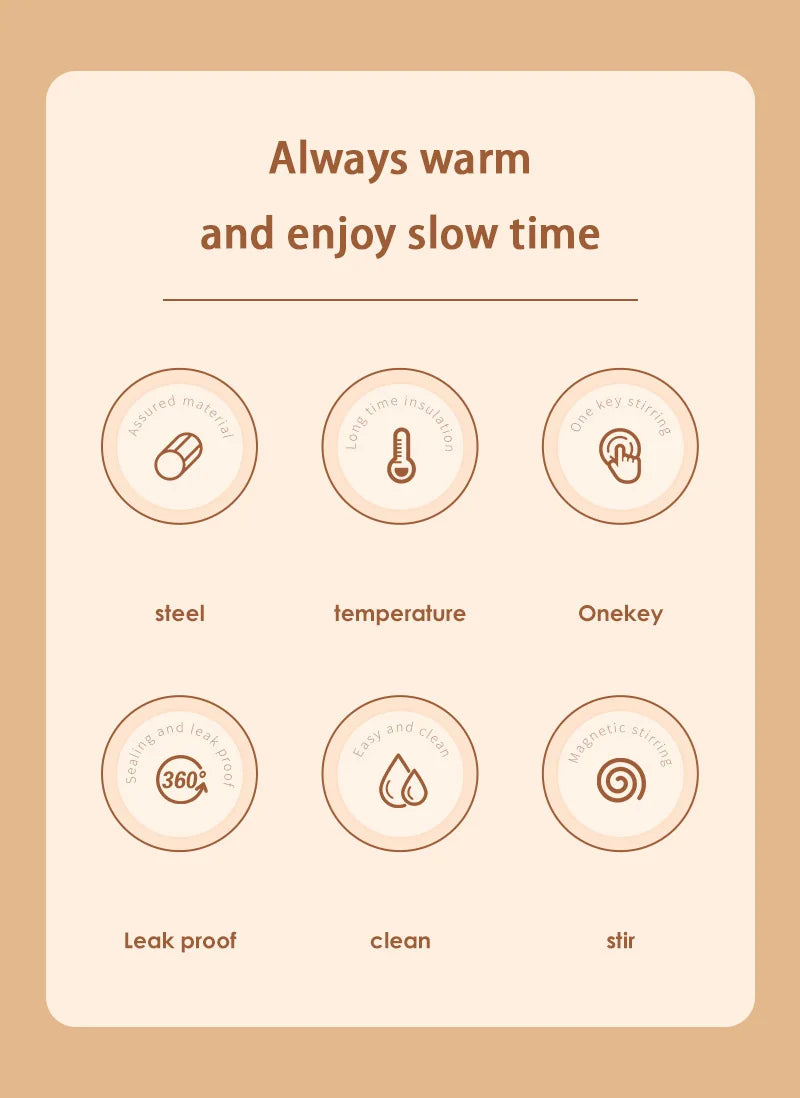 Automatic Stirring Coffee Mug Magnetic Electric Stainless Steel Self Mixing Coffee Tumbler Rotating Home Office Travel