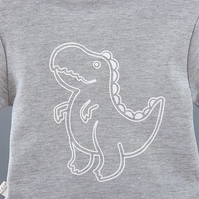 Summer Children Clothes Baby Boys Clothes Set Dinosaur Printed Turn-down Collar T-Shirts Tops+ Shorts 2PCS/Suit Infant Clothing - Clikcy