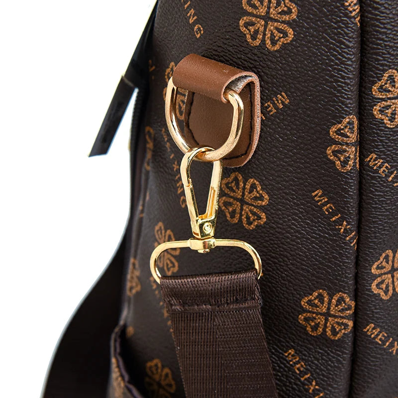 New Hot Women’s Backpack Designer High Quality Soft Leather Fashion Print Backpack Large Capacity Shoulder Bags - Clikcy