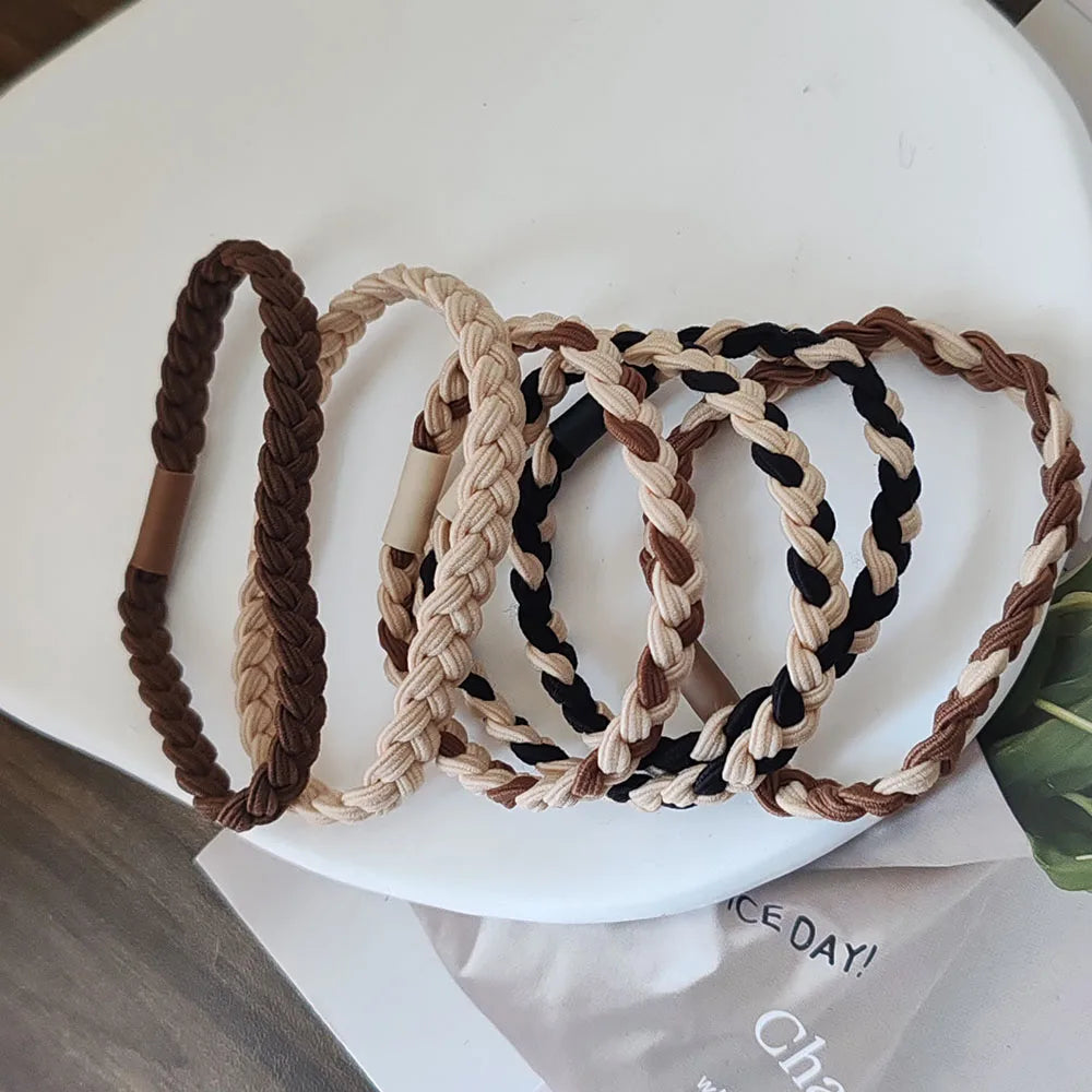 6pc Fashion European and American Elastic Hair Bands for Women Girls Hair Ties Rings Rope for Hair Accessories Ponytail Holder - Clikcy