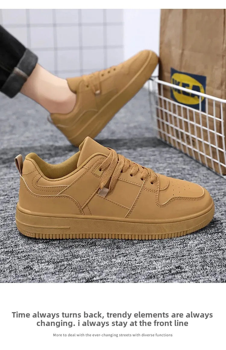 Men's Breathable Spring Summer Casual Shoes Student Fashion All-Match Lightweight Sporty Board Shoes Comfortable Rubber Sole