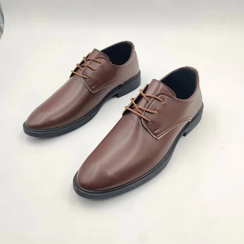 Spring and Autumn British Casual Business Formal Leather Shoes Men Shoes Heightening Single Shoes Shoes Casual Shoes Suit - Clikcy
