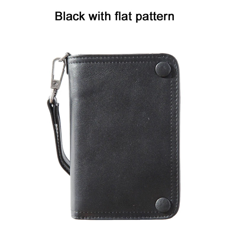 Vintage Genuine leather wallet Men leather long wallet men purse clutch bag male money clips zip around money bag card holder - Clikcy