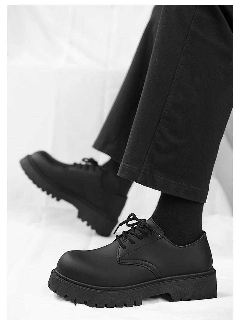 Women Low-top Versatile Autumn British Walking Casual Shoes Men's Leather Shoes Chunck Sole Fashionable Unisex Vulcanized Shoes