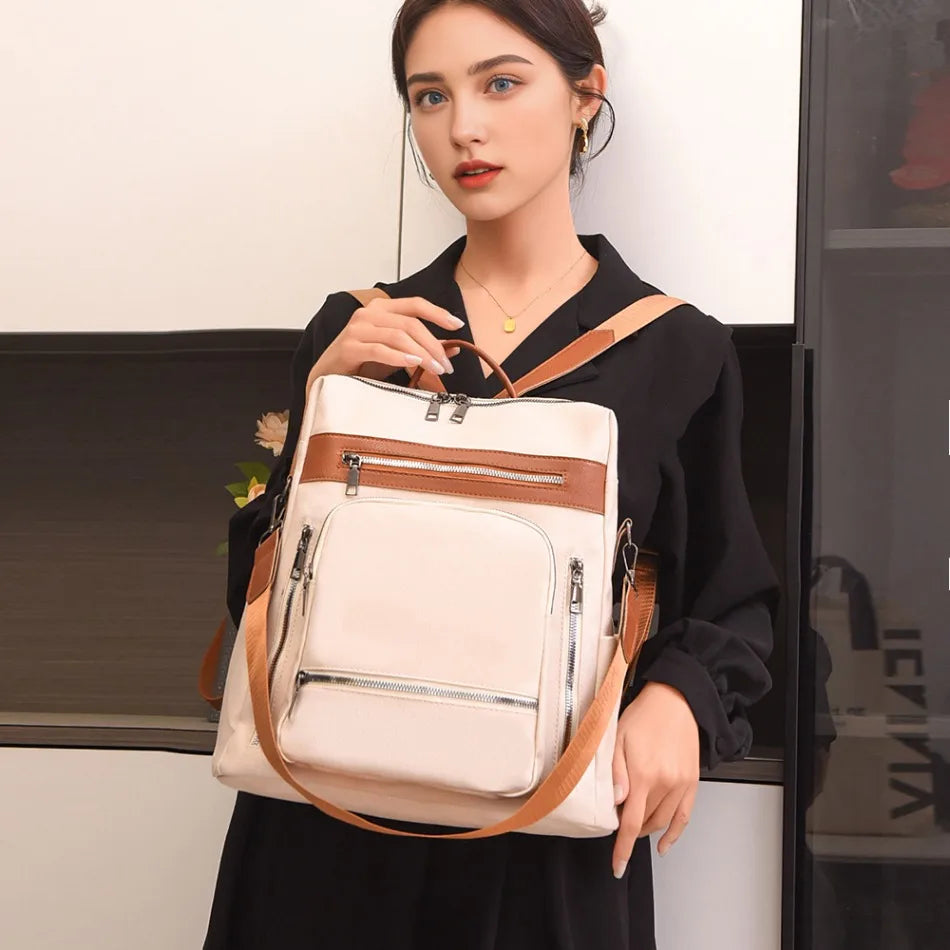 High-quality Leather Women Classic Back Pack 2025 Solid Color Luxury Travel Backpack Casual School Bags Girls Mochilas Feminina - Clikcy