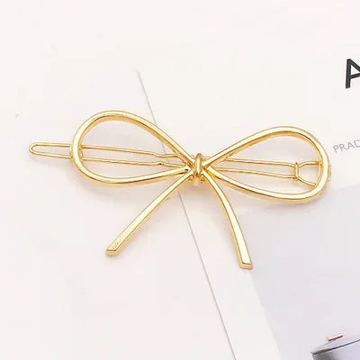 20240Fashion Woman Hair Accessories Triangle Hair Clip Pin Metal Geometric Alloy Moon Circle Hairgrip Barrette Girls Headwear