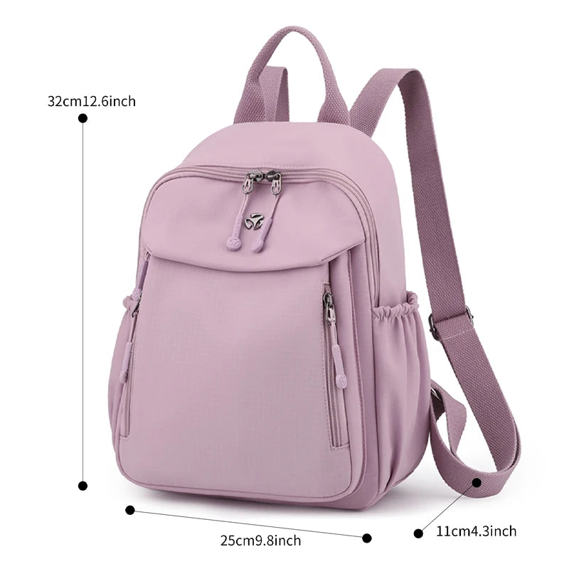 Waterproof Nylon Backpack Women Casual Simple Daypack Large Capacity Schoolbag for Girls Lightweight Back Pack Ladies Travel Bag - Clikcy