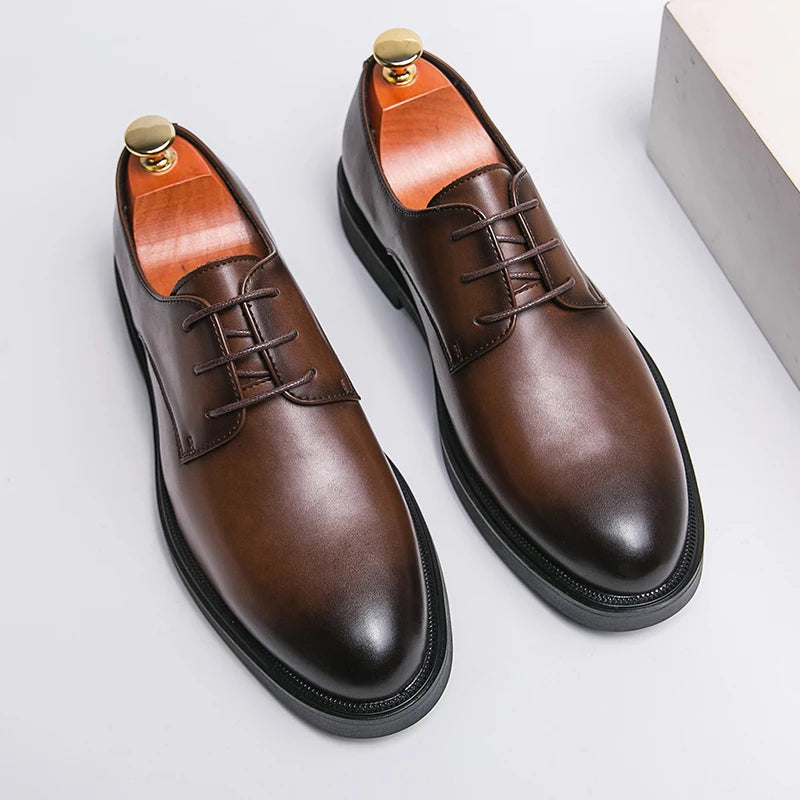 Classic Italy Pointed Toe Leather Shoes Men Luxury Oxfords Business Formal Office Men Shoes Boos Dress Men Black Wedding Shoes - Clikcy