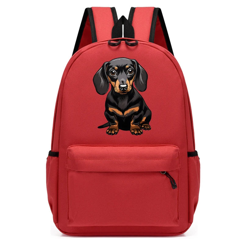 Fashion Children's Backpack Cartoon Dachshund Dog Graphic School Bag Kids Boys Girls Kindergarten Student Schoolbag Back Pack - Clikcy