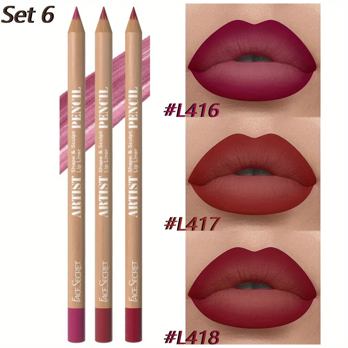 3Pcs Long-Lasting Velvet Lip Liner Matte Lipstick Waterproof  Perfect Gift for Valentine's Day, Lip Liner Set - Clikcy