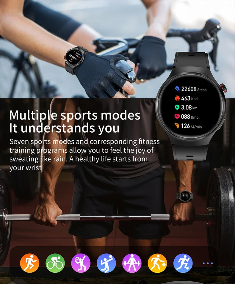 2025 New Smart Watch Men For Huawei Watch 4 Pro 360*360 HD Screen Heart rate Bluetooth Call Health Monitoring Sports Smartwatch - Clikcy