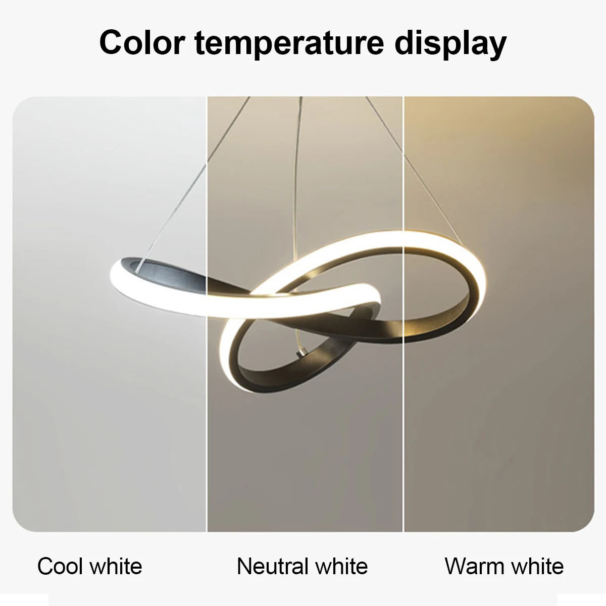 24cm Led Pendant Light Tricolor Lights White Nordic Hanging Ceiling Linear Creative Metal Art Black/White Shade Luxury Lamp 220v - Clikcy