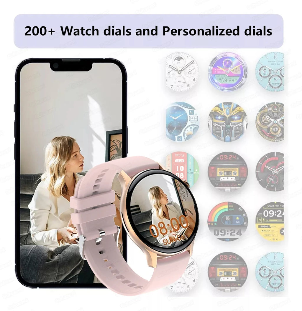 2024 New GPS Smart Watch Women True AMOLED 466*466 HD Screen Health Tracker Sports NFC Voice Bluetooth Call Smartwatches Ladies