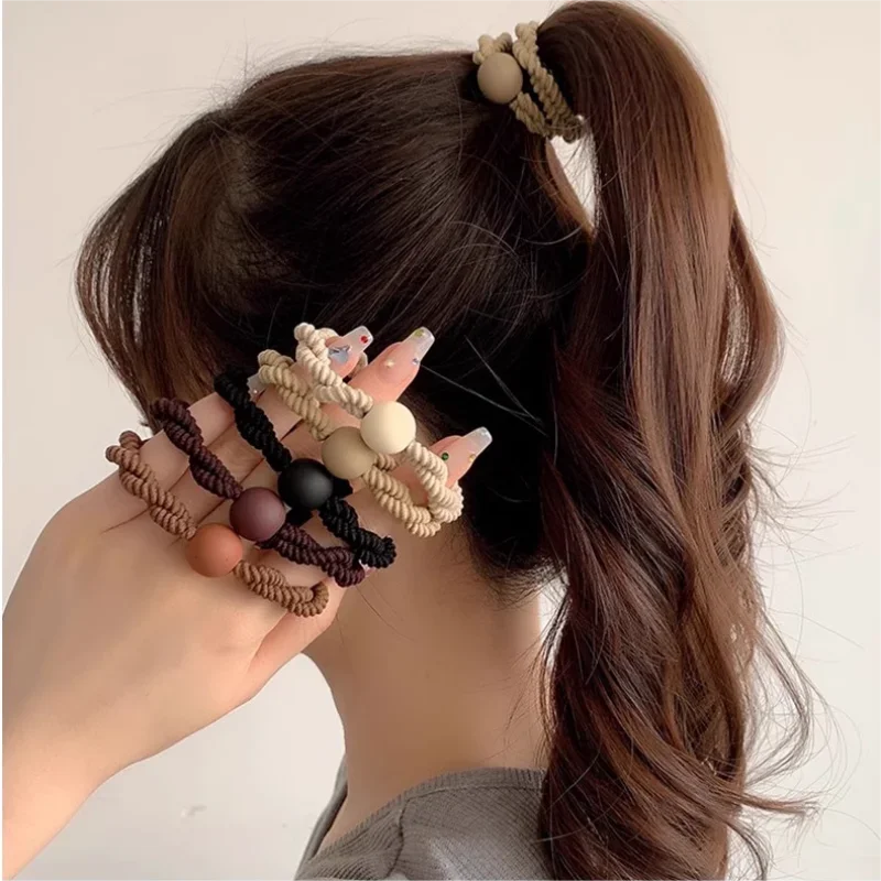 10PCS Headband Leather Band Female High Ponytail Holster Hair Accessories Simple High Elasticity Durable Rubber Band Hair Circle - Clikcy