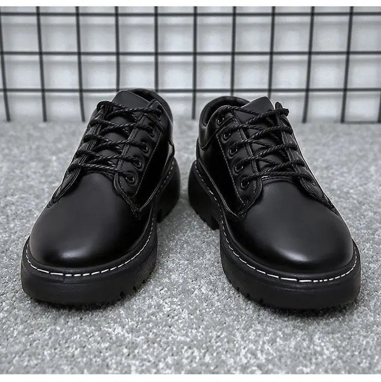 Men's Chef Shoes Casual Work Leather Shoes Business Kitchen Black Shoes Comfortable Breathable PU Insole Rubber Outsole