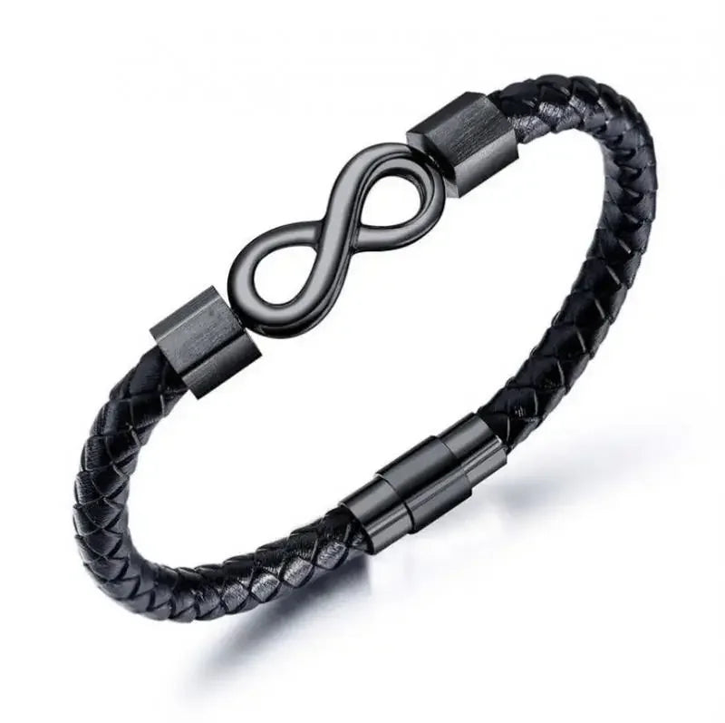 Classic Black Multilayer Leather Bracelet Men Casual Punk Party Jewelry Male Hand Band Gift - Clikcy