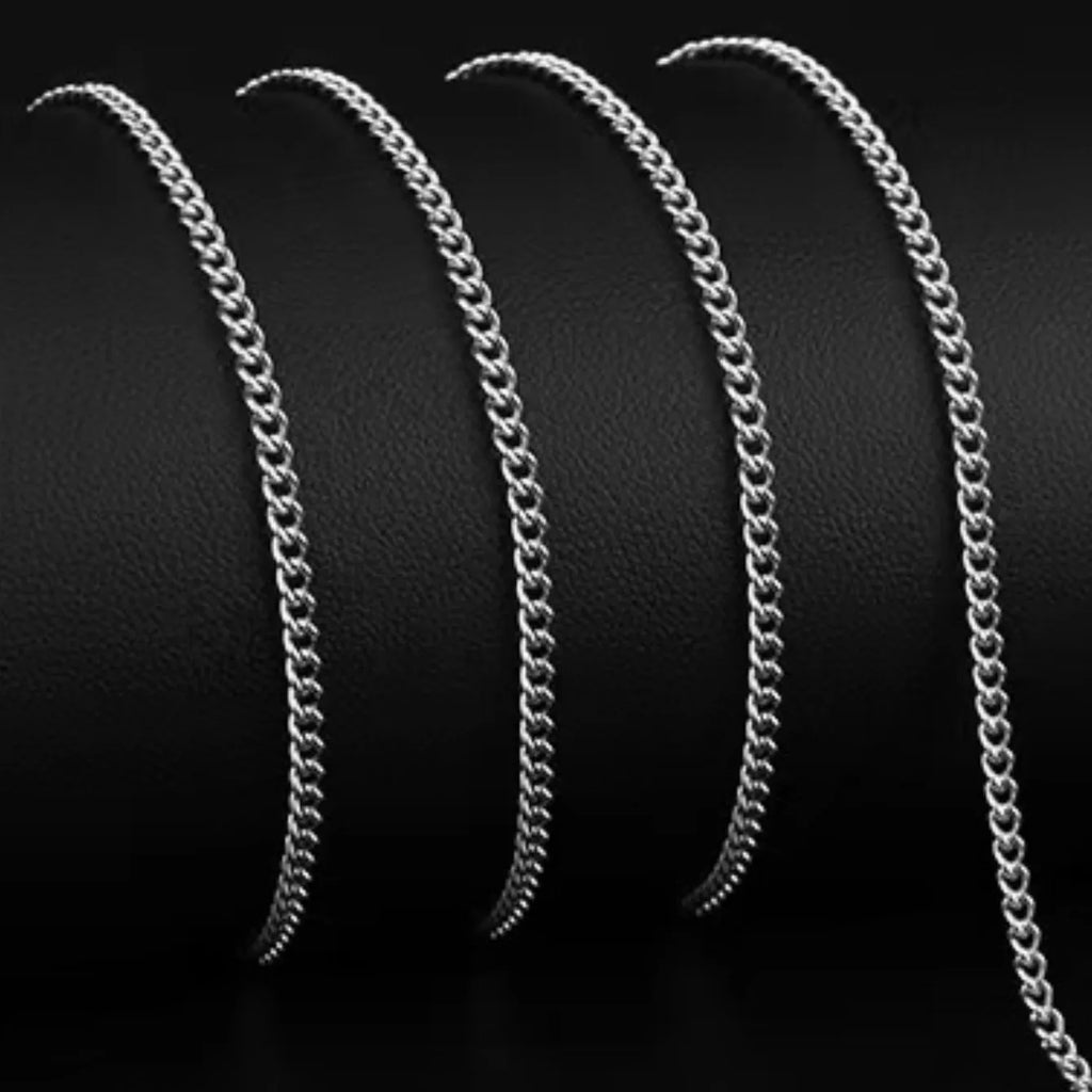 3mm Men's Cuban Chain Necklace Simple Stainless Steel Necklace Fashion Titanium Steel Jewelry Trend Accessories Gift - Clikcy