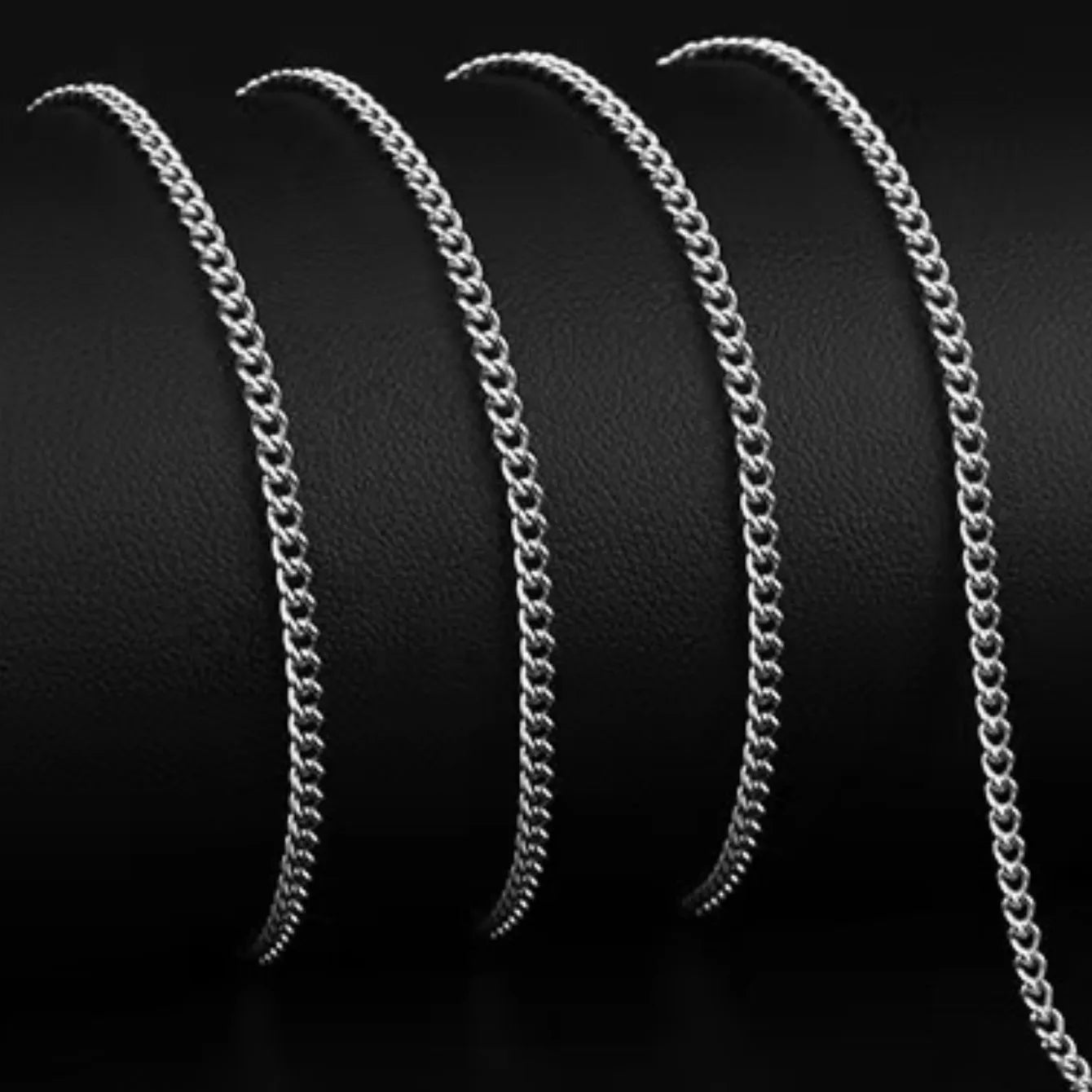 3mm Men's Cuban Chain Necklace Simple Stainless Steel Necklace Fashion Titanium Steel Jewelry Trend Accessories Gift - Clikcy