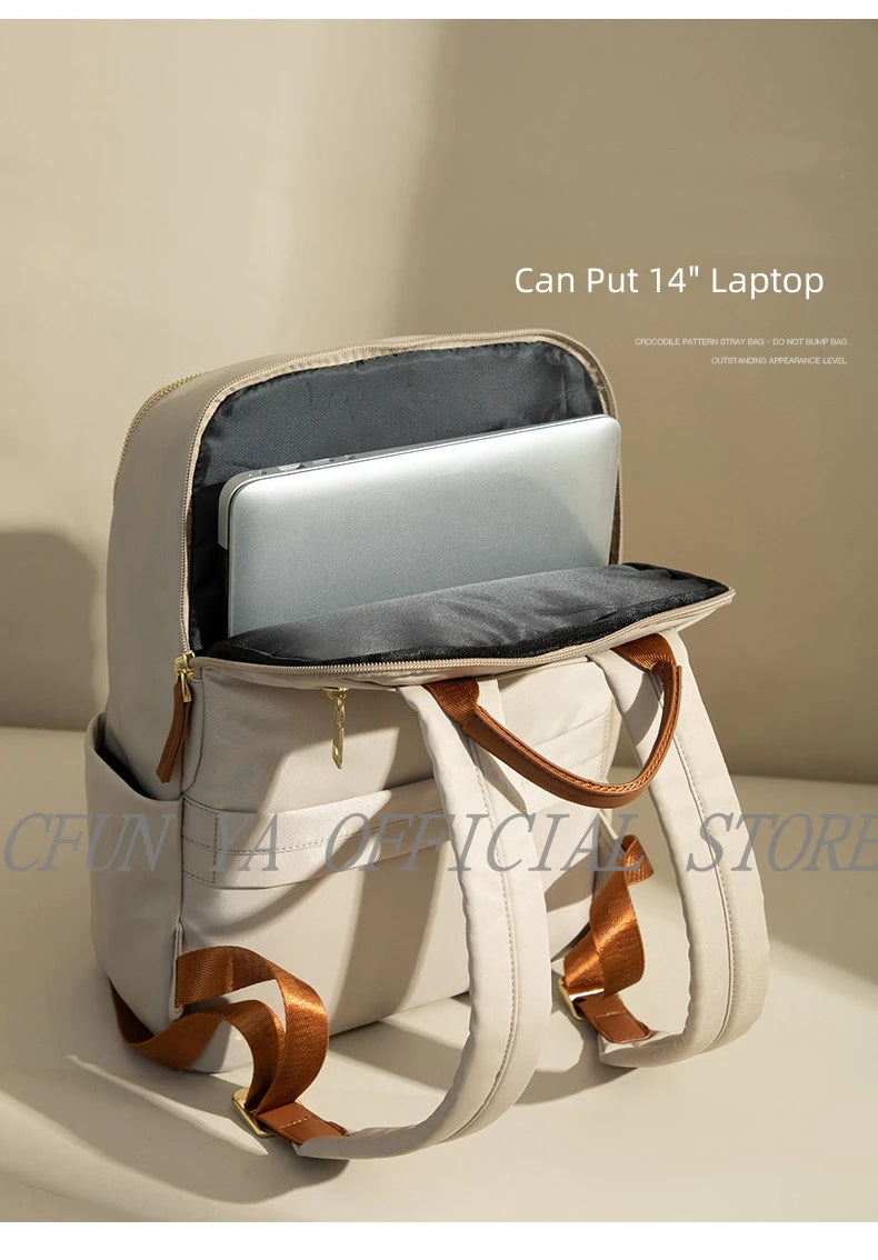 CFUN YA Luxury  2024 Summer Trend Women Backpack 14 Inch Laptop Bag Pack Travel Student Schoolbag Teen Girls Bookbag рюкзак женс - Clikcy