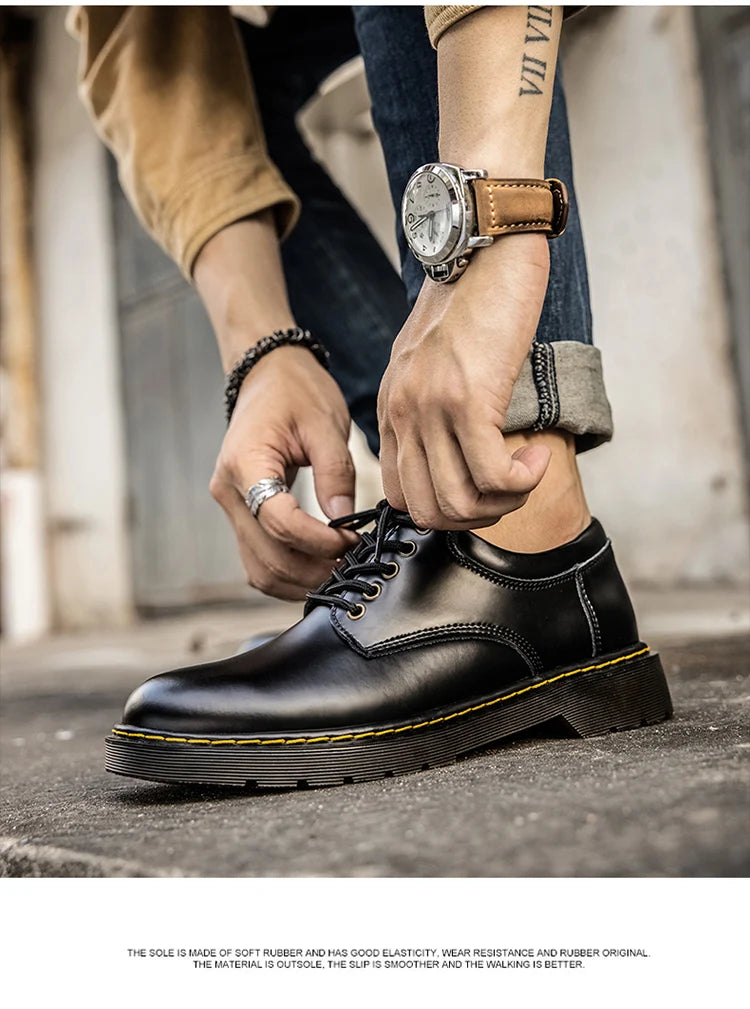 Autumn Classic Luxury Leather Shoes Men Casual Business Oxford Shoes Men Tooling Shoes Men Designer Black Formal Shoes For Men