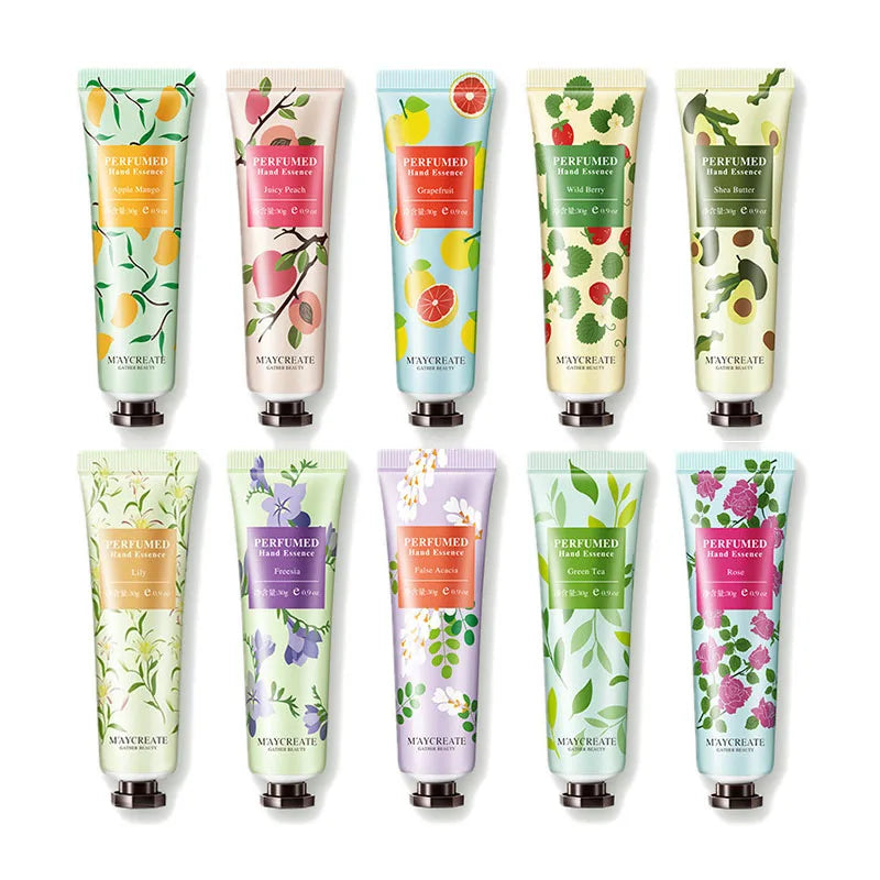 10pcs Fruity Flowery Hand Cream Moisturizing Nourishing Anti Chap Repairing Hands Care Beauty Skincare Hand Creams Sets - Clikcy