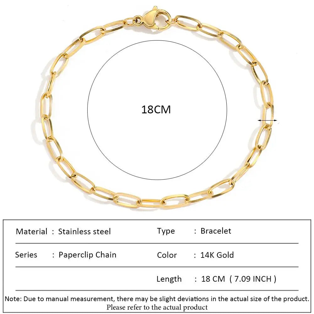SUNIBI Classic Snake Chain Bracelets for Women Trend  Fashion Stainless Steel Cuban Chain Bracelet Trendy Woman Gifts Jewelry