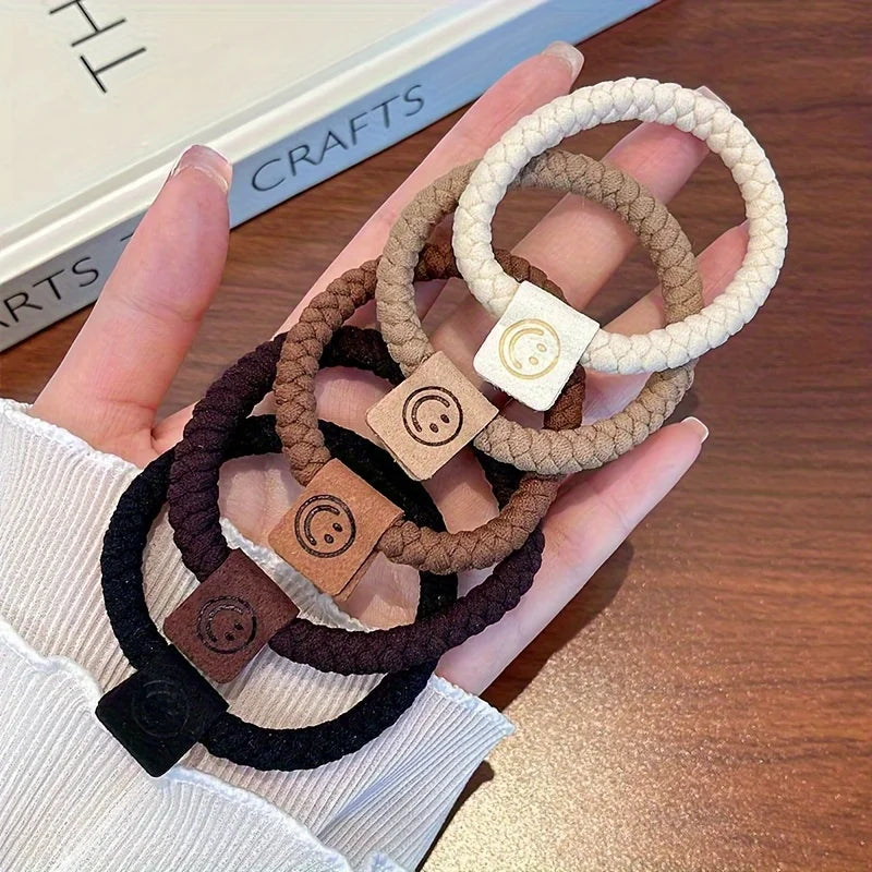 5 PCs Minimalist Twist Hair Ropes Set Soft High Elastic Hair Rings Casual Versatile Ponytail Hair Scrunchies - Clikcy