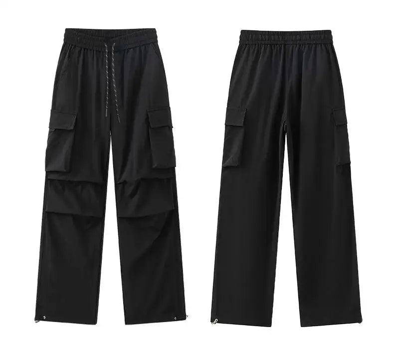Plus Size 10xl 9xl 8xl Men's Straight Cargo Pants Spring Summer Multi-Pockets Streetwear Wide Leg Casual Baggy Straight Trousers - Clikcy