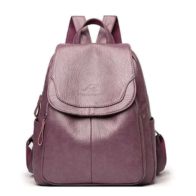 Genuine Women Leather Backpack Fashion Female Shoulder Bag Sac a Dos Ladies Bagpack Mochilas School Bags For Teenage Girls 2024