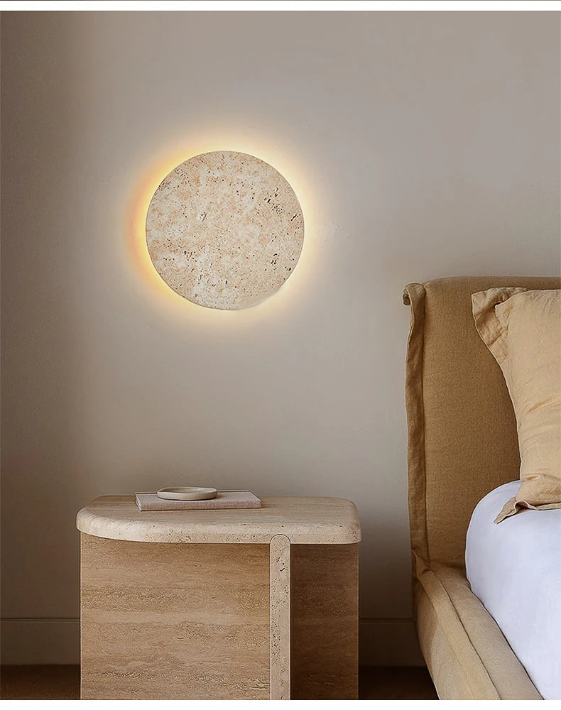 Natural Yellow Cave Stone Led Sconce Lamp Nordic Minimalist Wabi Sabi Home Decoration Living Room Bedside Corridor Wall Lights - Clikcy